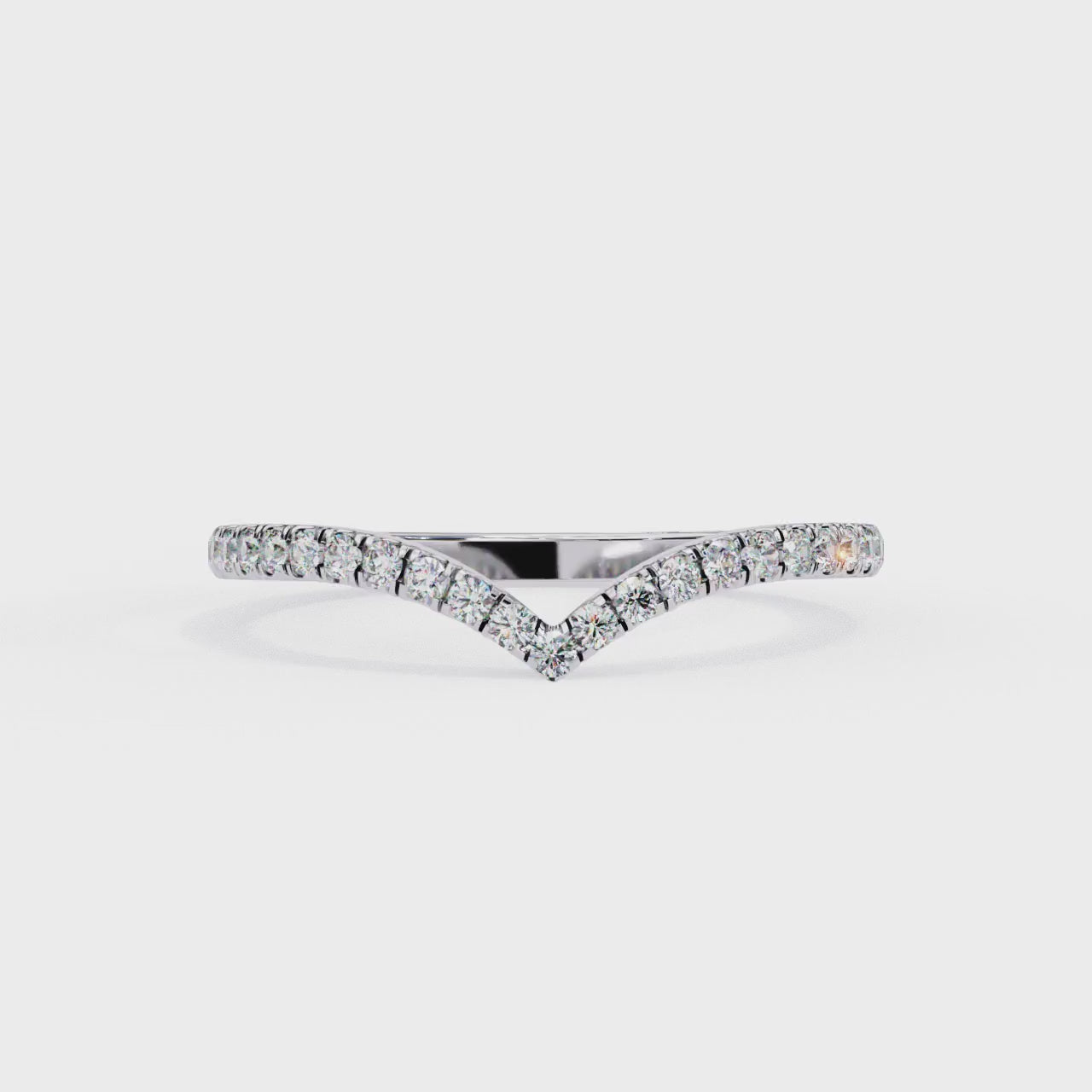 Regal V-Curve Diamond Band | 925 Pure Sterling Silver
