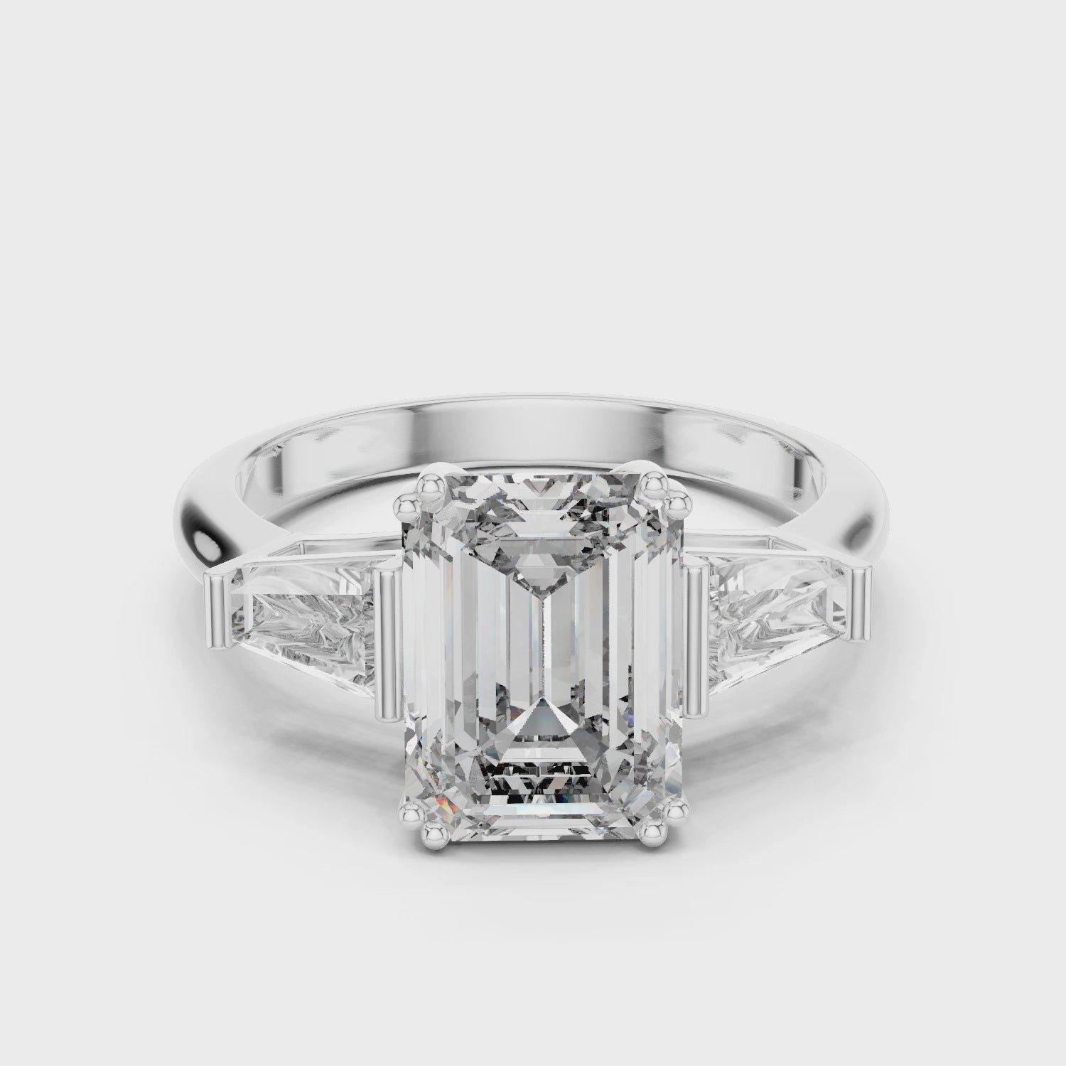 Oropé Classic Radiance Emerald Three Stone Ring | 925 Pure Sterling Silver