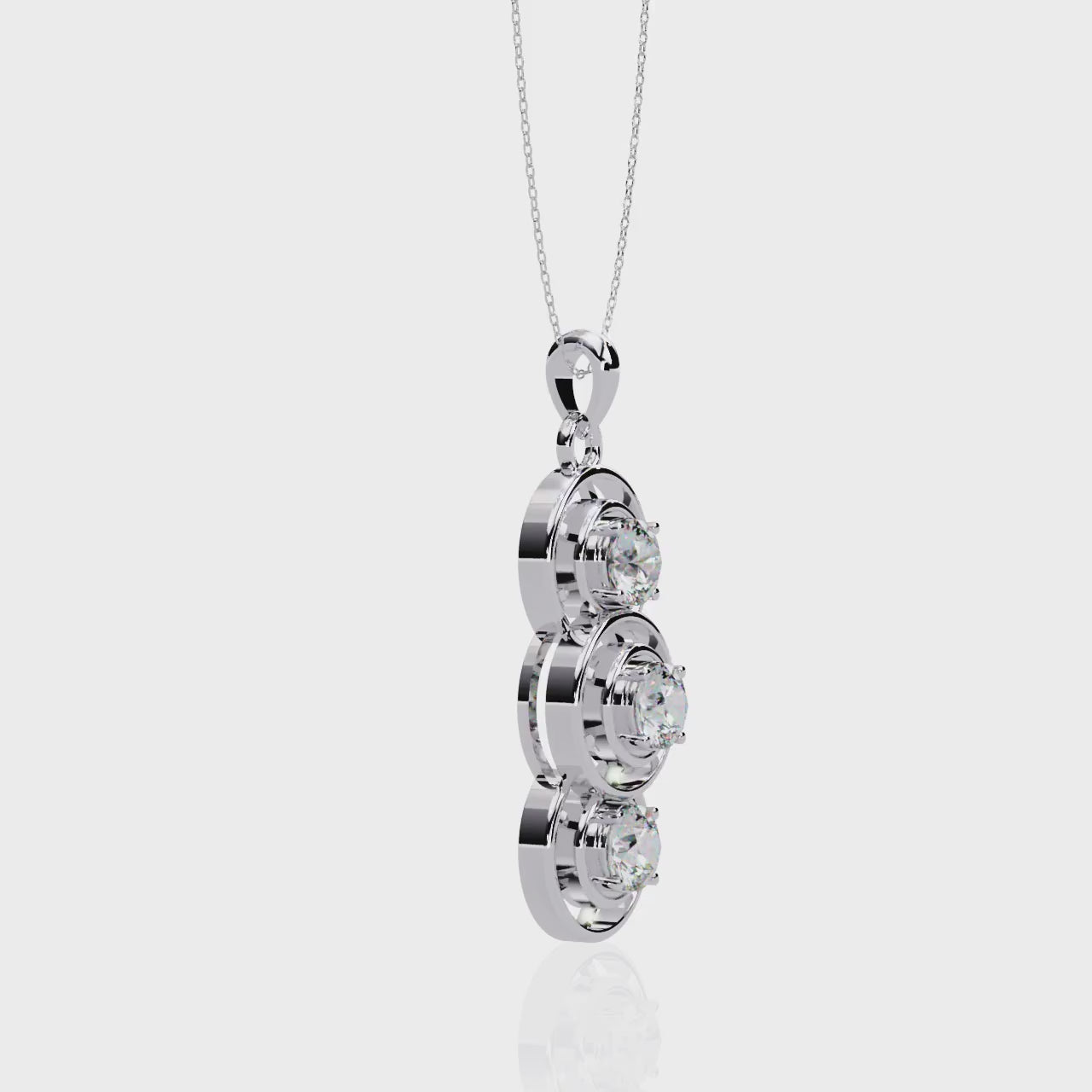 Triple Orbit Spark Necklace | 925 Sterling Silver