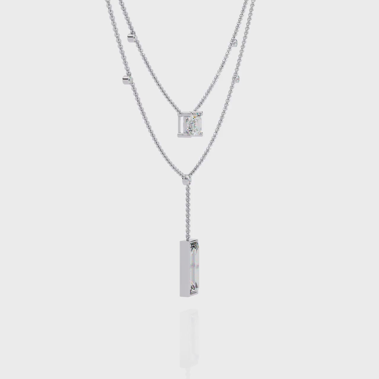 Classy Square 2-Layered Necklace | 925 Sterling Silver