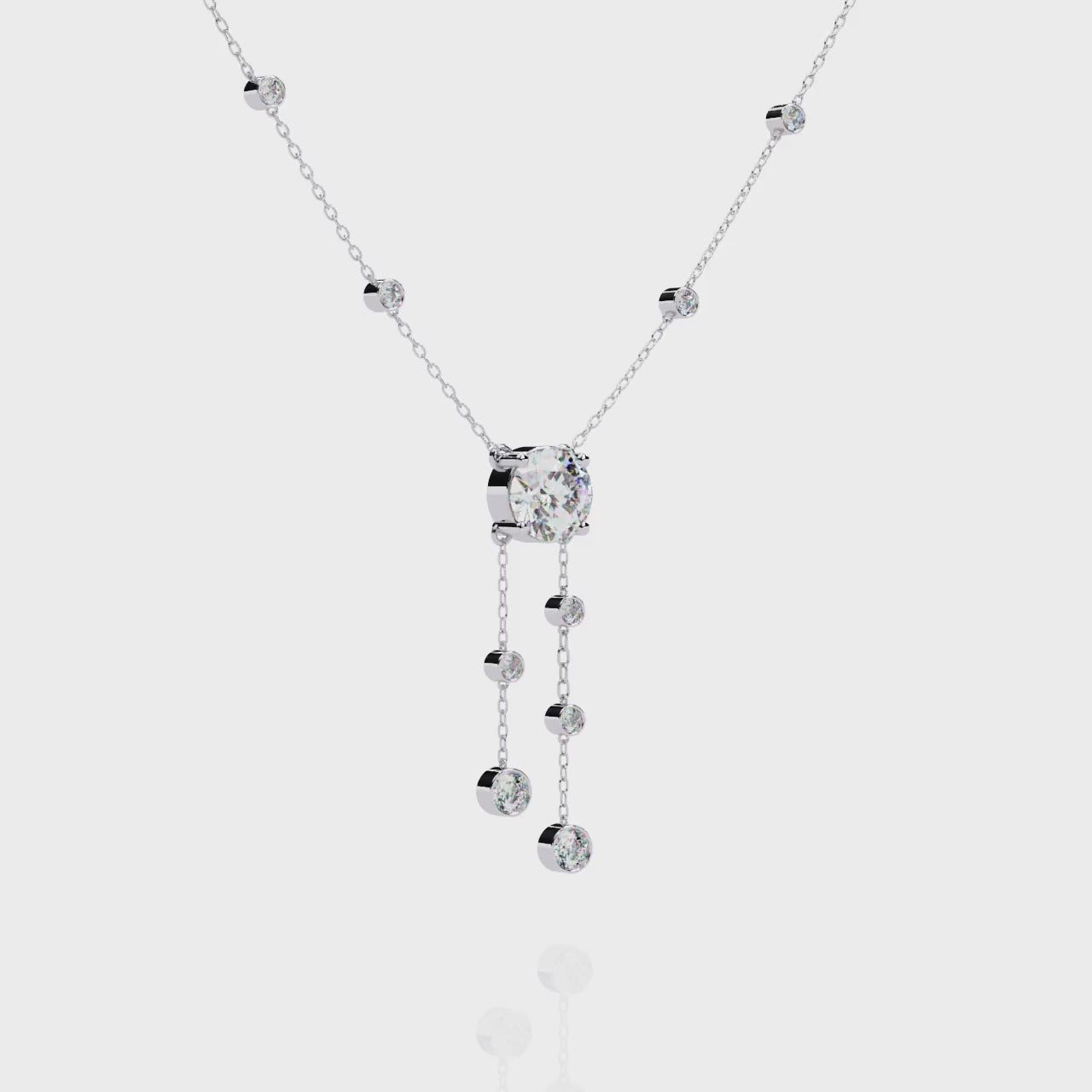 Bezel multi drop pendant necklace