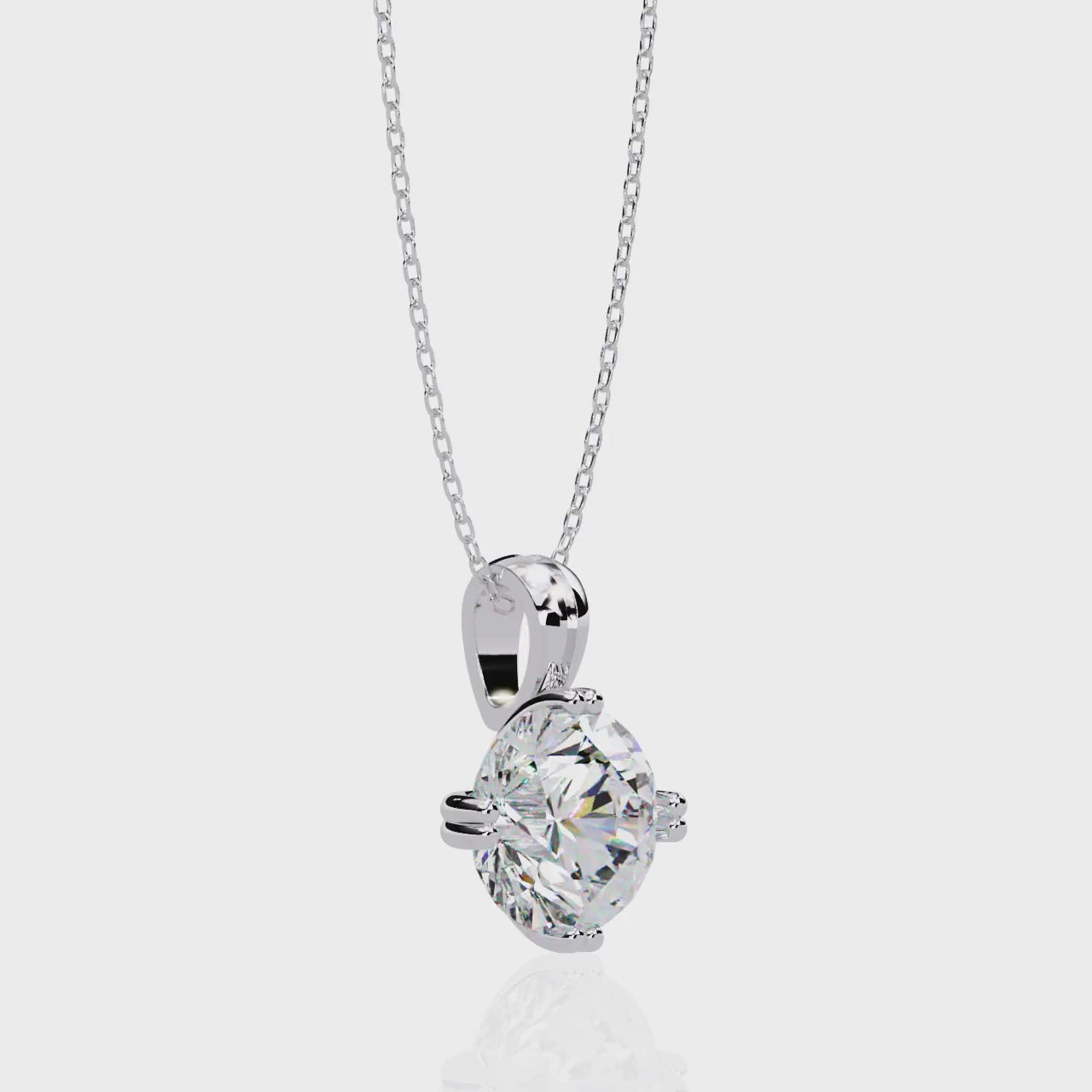 Moonfire Brilliance Round Necklace | 925 Sterling Silver