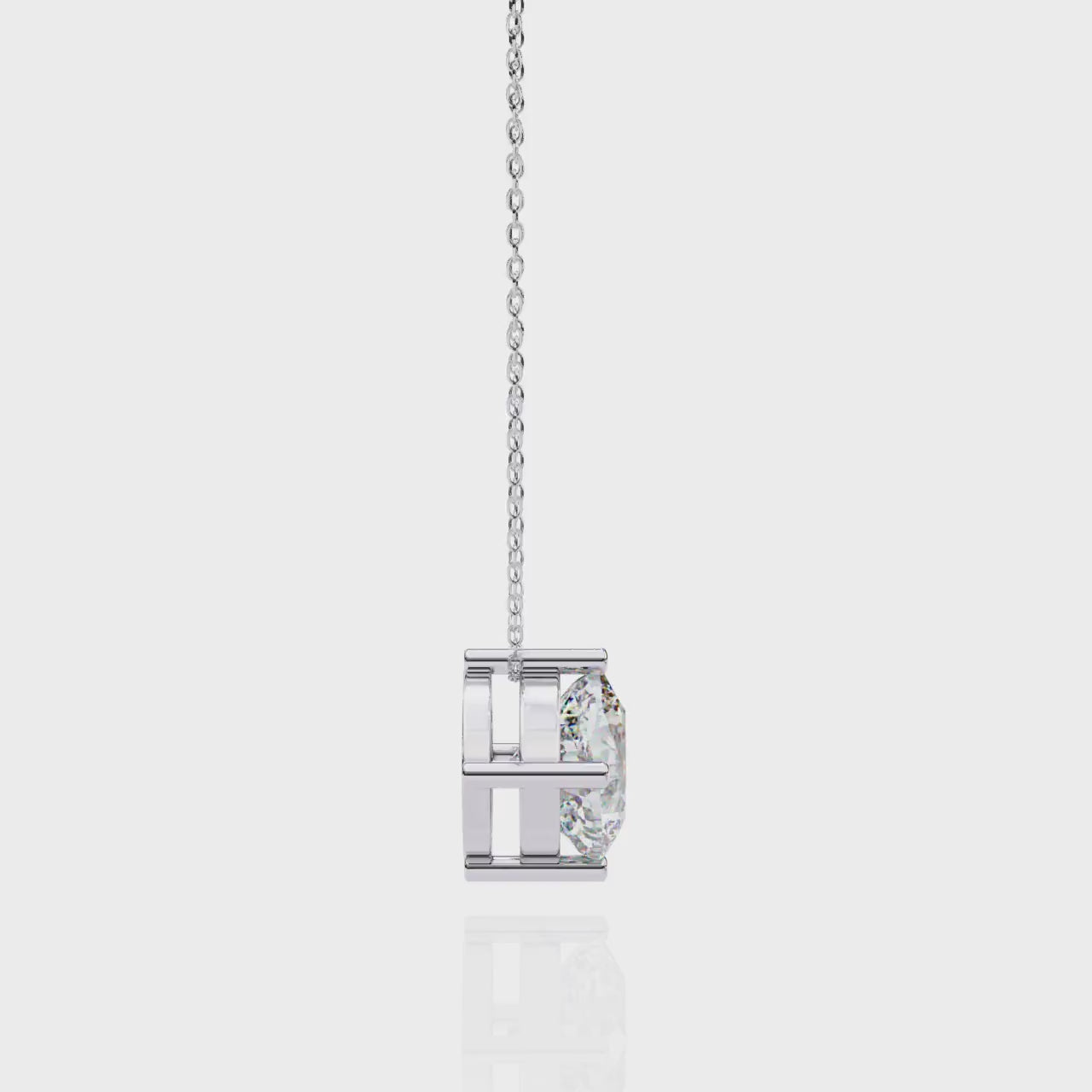 Radiant Solitaire Pendant Necklace | 925 Sterling Silver