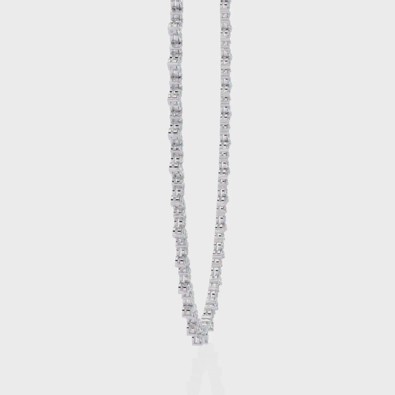 Marquise Cut Cluster Diamond Necklace | 925 Sterling Silver