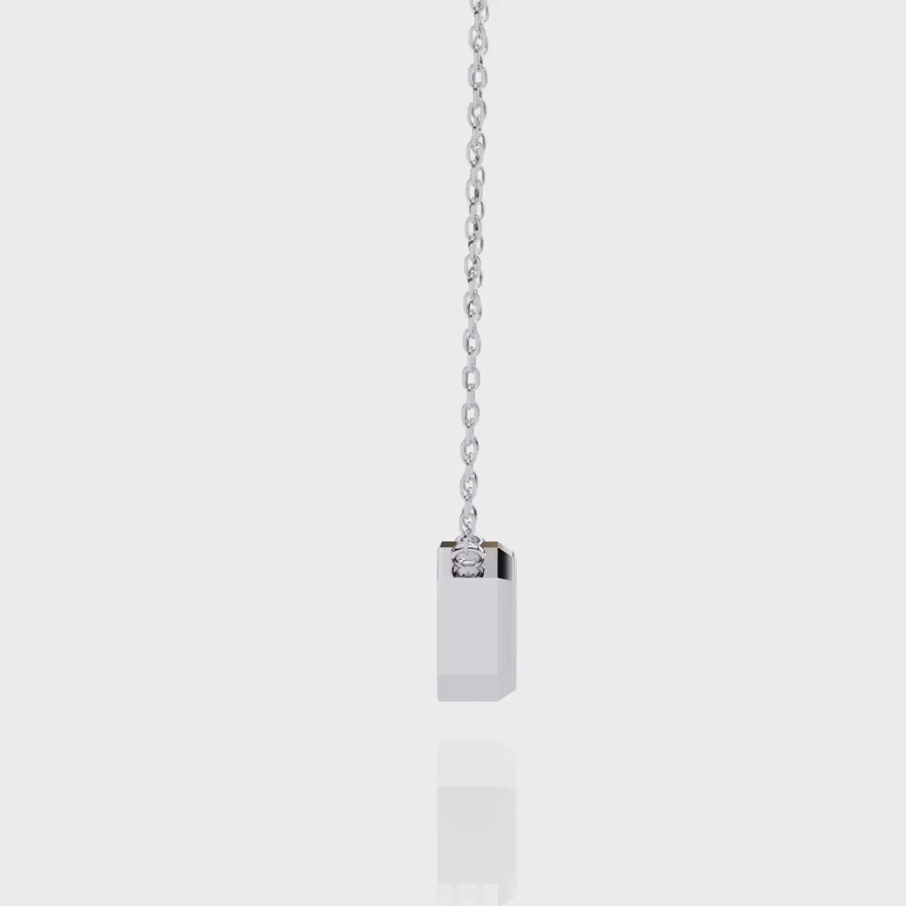 Regal Frame Emerald-Cut Solitaire Necklace | 925 Sterling Silver
