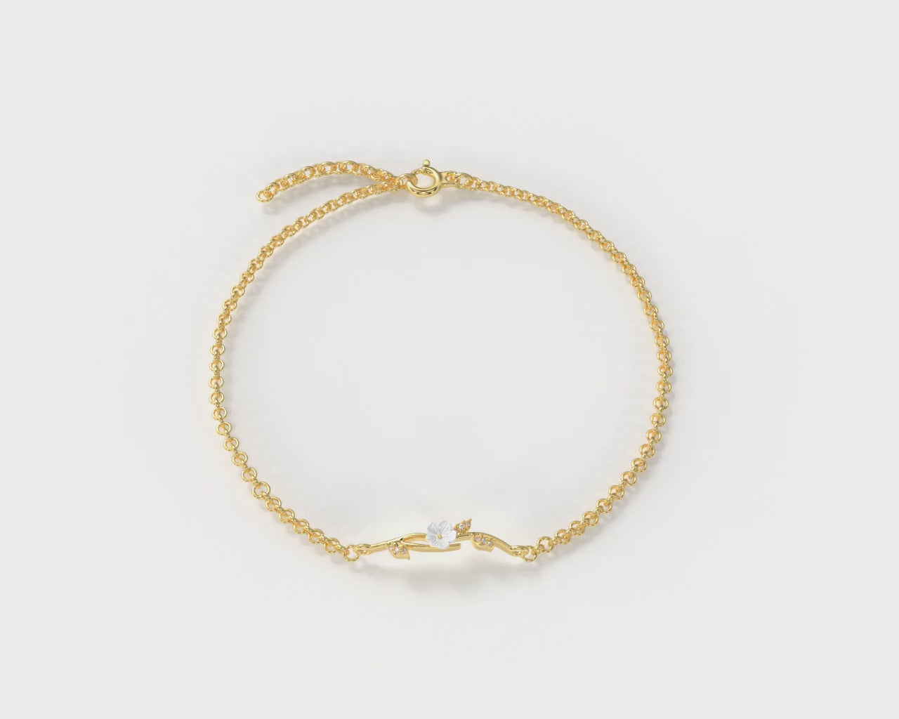 Orope’s Magnolia Flower Passion Bracelet made with 925 Pure Sterling Silver