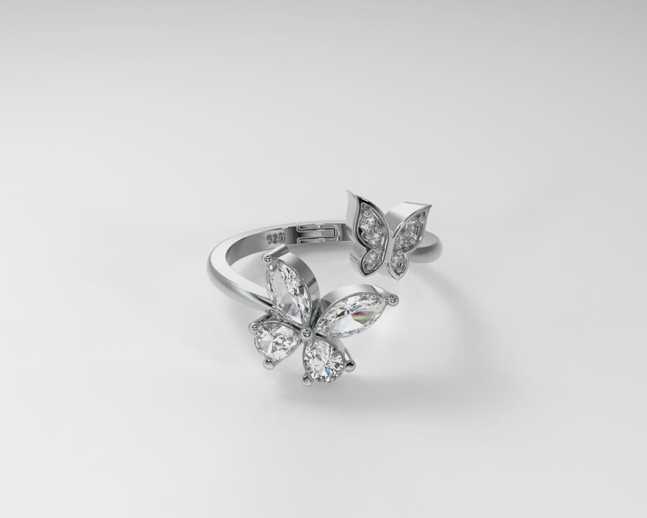 butterfly silver ring
