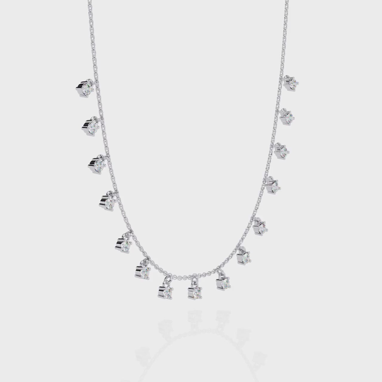 Minimalist Cube Cut Rose Gold Chain Necklace | 925 Sterling Silver