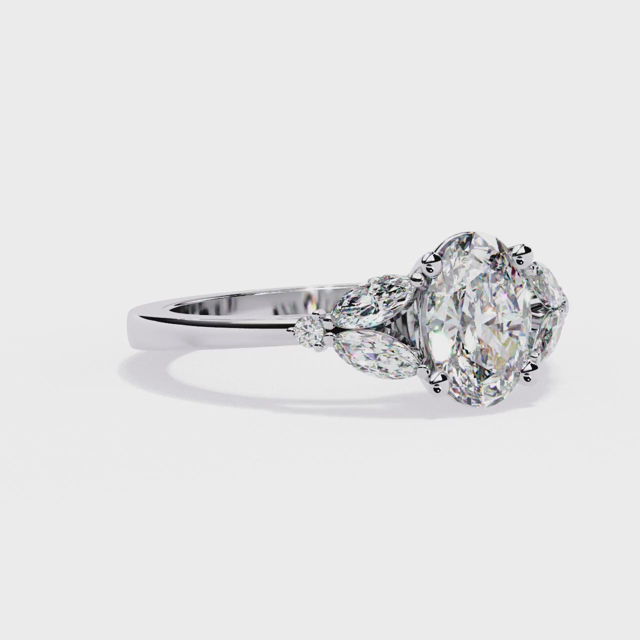 Celestial Oval Bloom Ring | 925 Sterling Silver