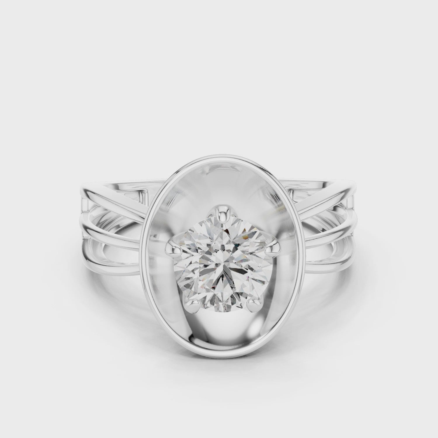 Oropé Classic Radiance Disc Solitaire Ring | 925 Pure Sterling Silver