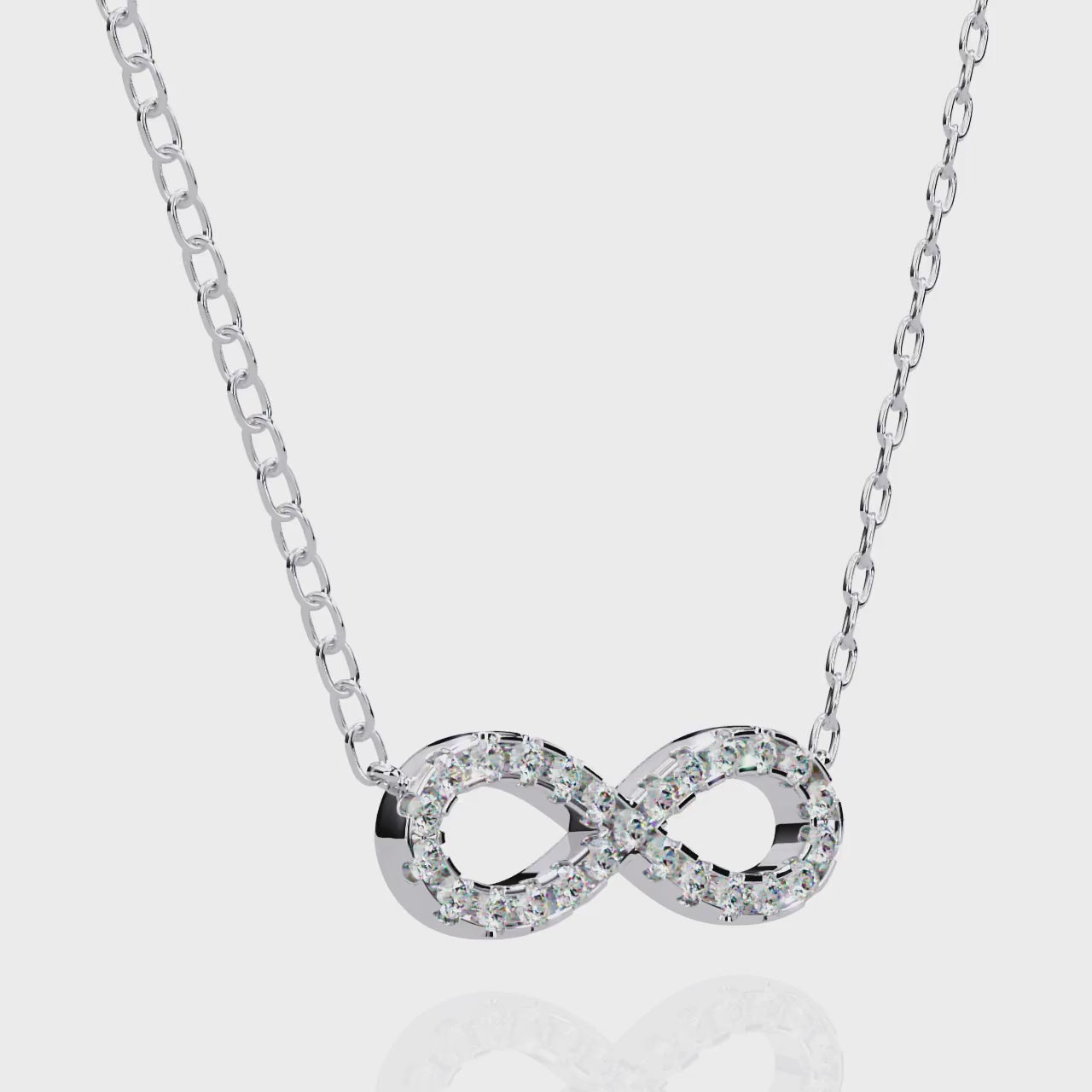 Infinity Symbol Diamond Necklace | 925 Sterling Silver