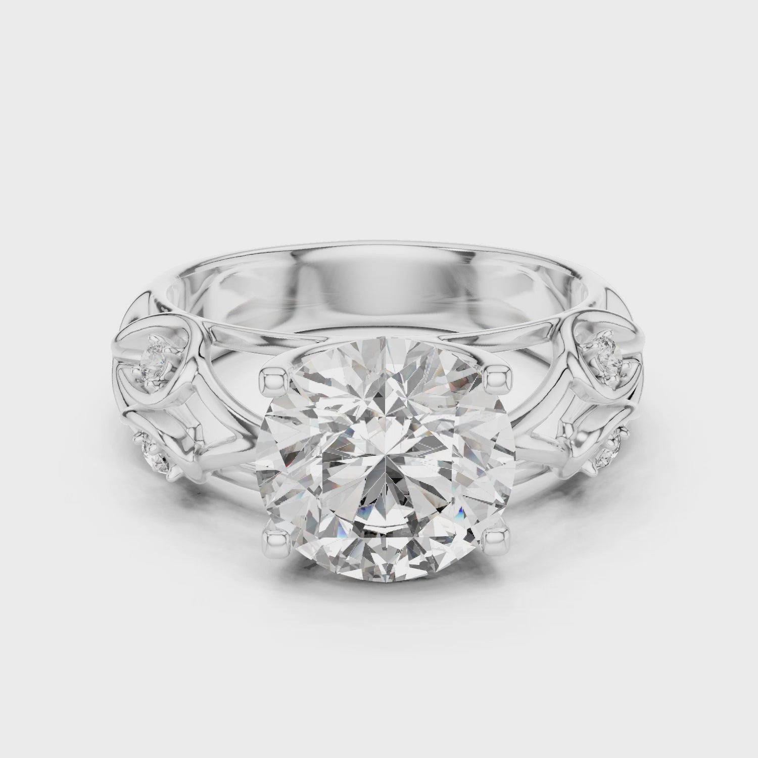 Oropé Classic Radiance Vine Solitaire Ring | 925 Pure Sterling Silver