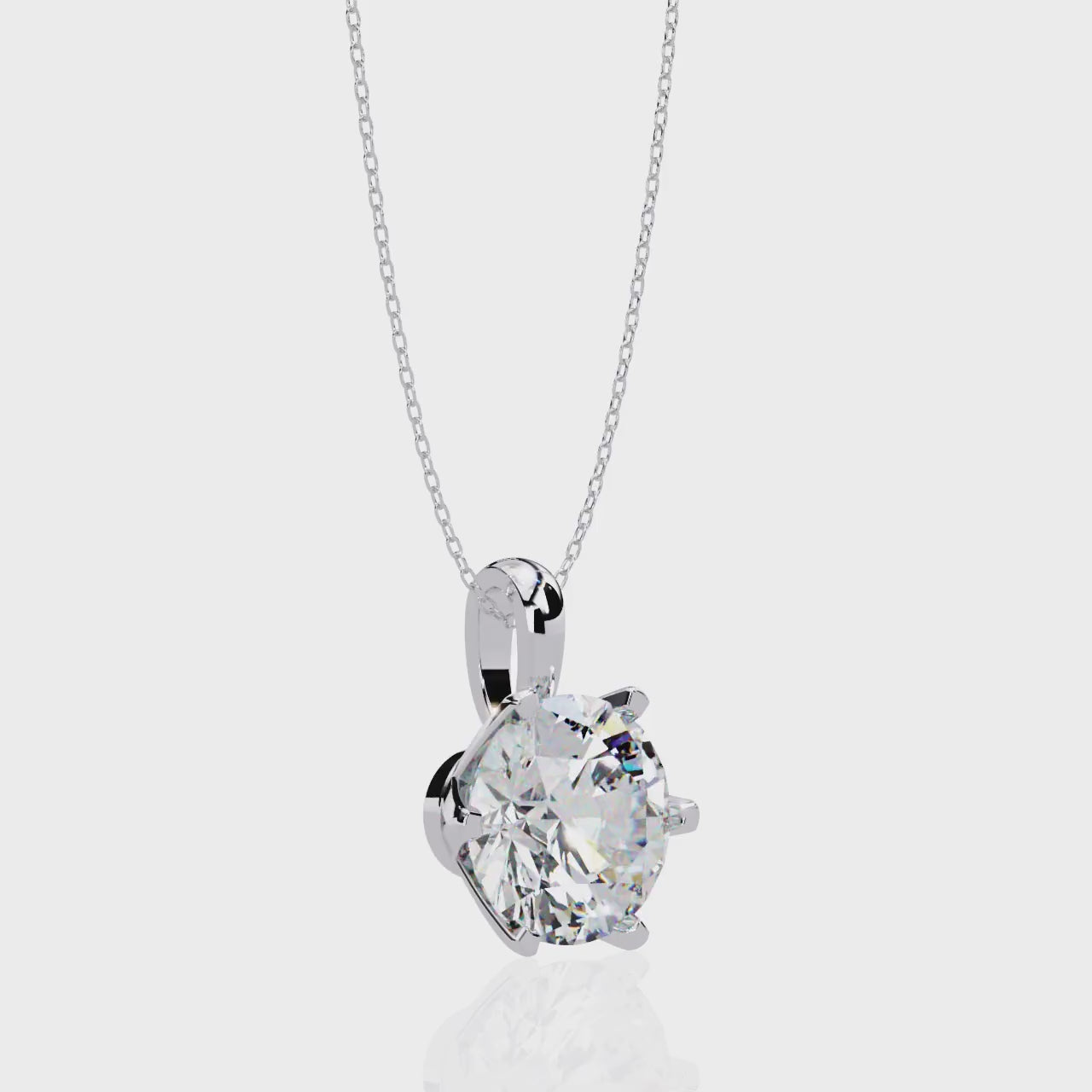 Pure Nova Round Solitaire Necklace | 925 Sterling Silver