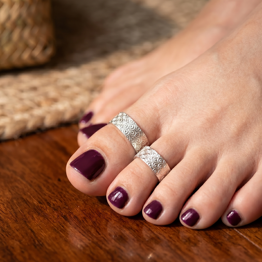pure silver toe rings