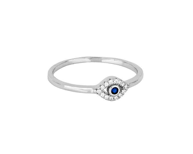 silver ring with blue stone