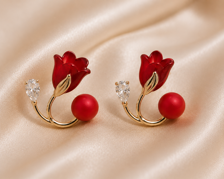 red earrings for party