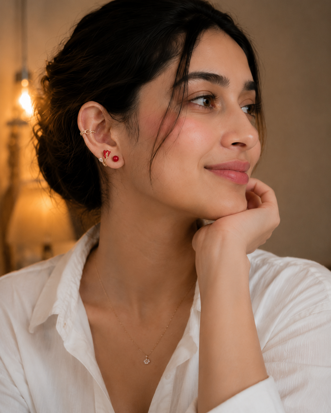 red earrings for women