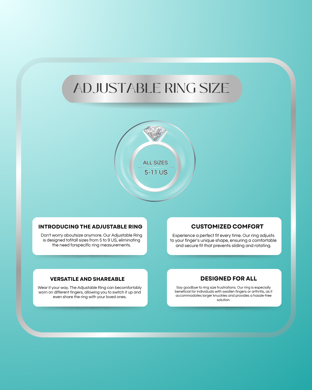 Adjustable ring size chart