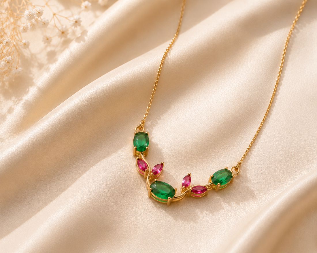 branch design stone necklace