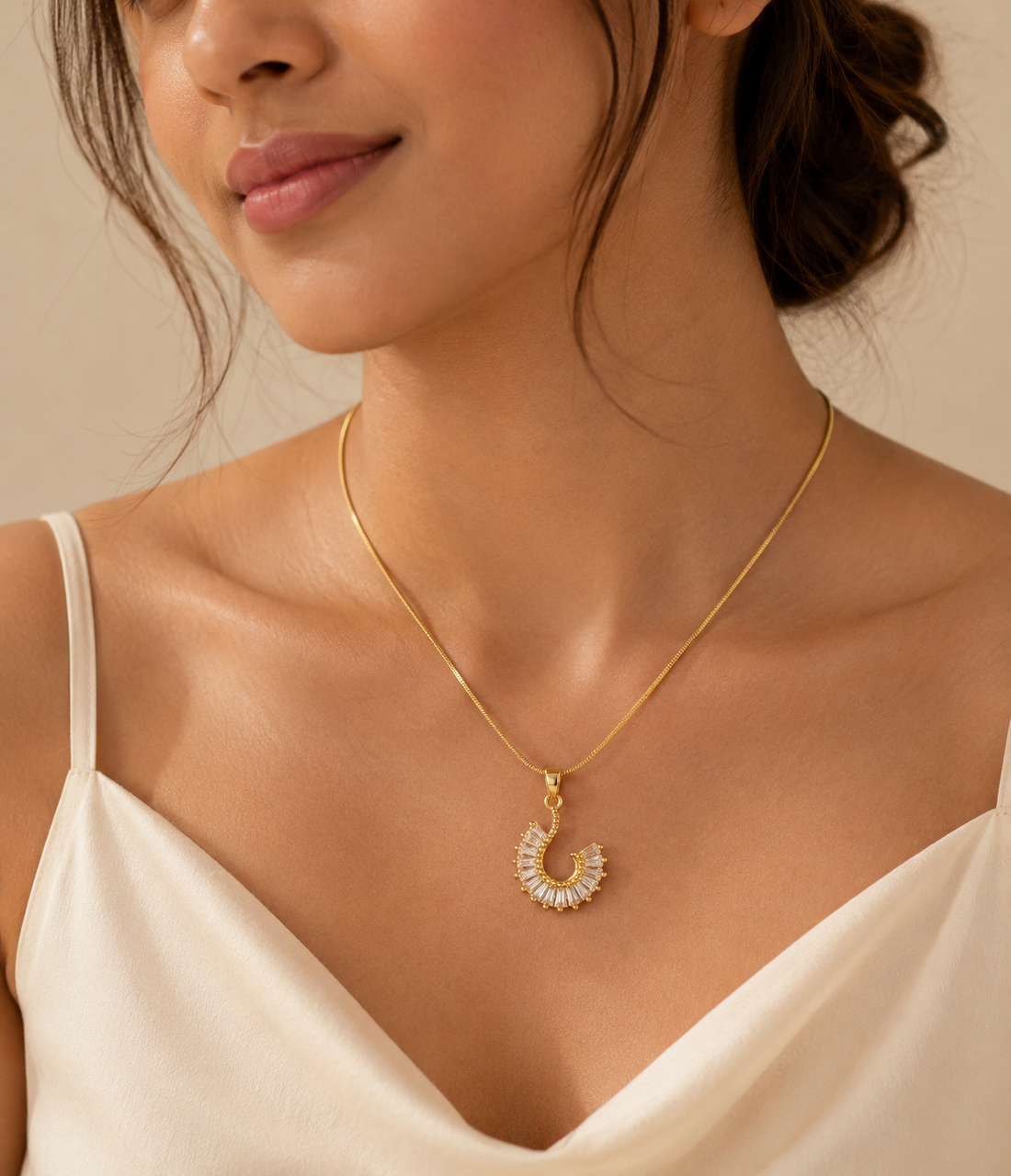 baguette crystal necklace