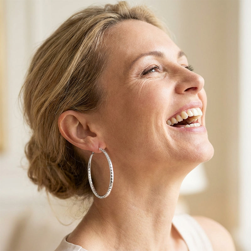 Orope's Diamond-Cut Hoop Earrings | Made with 925 Pure Sterling Silver