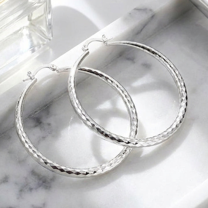 Orope's Diamond-Cut Hoop Earrings | Made with 925 Pure Sterling Silver