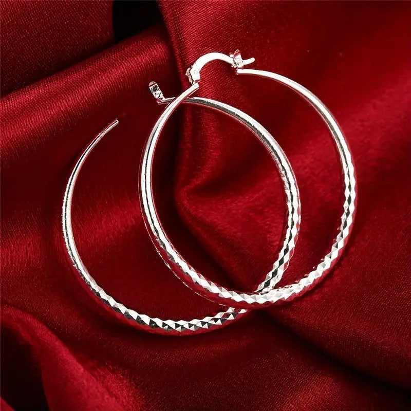 Orope's Diamond-Cut Hoop Earrings | Made with 925 Pure Sterling Silver