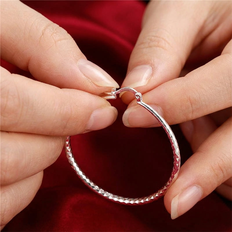 Orope's Diamond-Cut Hoop Earrings | Made with 925 Pure Sterling Silver