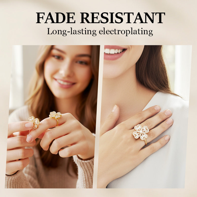 Orope's Four-leaf Clover Spin Ring | Made with 925 Pure Sterling Silver