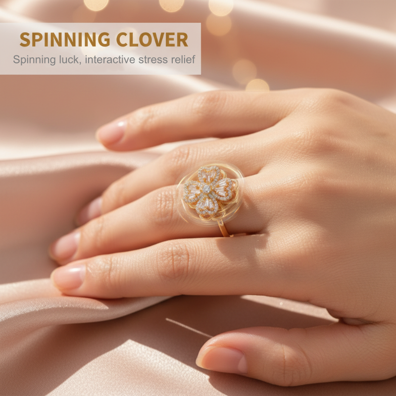 Orope's Four-leaf Clover Spin Ring | Made with 925 Pure Sterling Silver