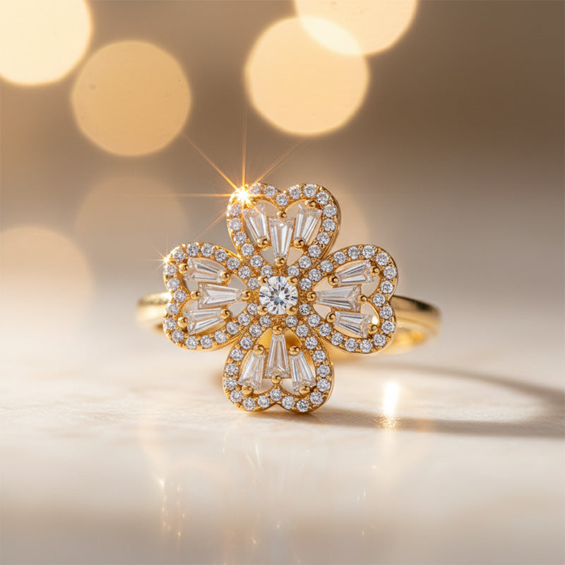 Orope's Four-leaf Clover Spin Ring | Made with 925 Pure Sterling Silver