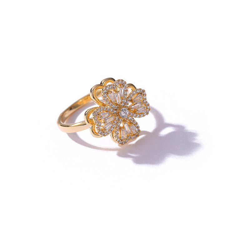Orope's Four-leaf Clover Spin Ring | Made with 925 Pure Sterling Silver