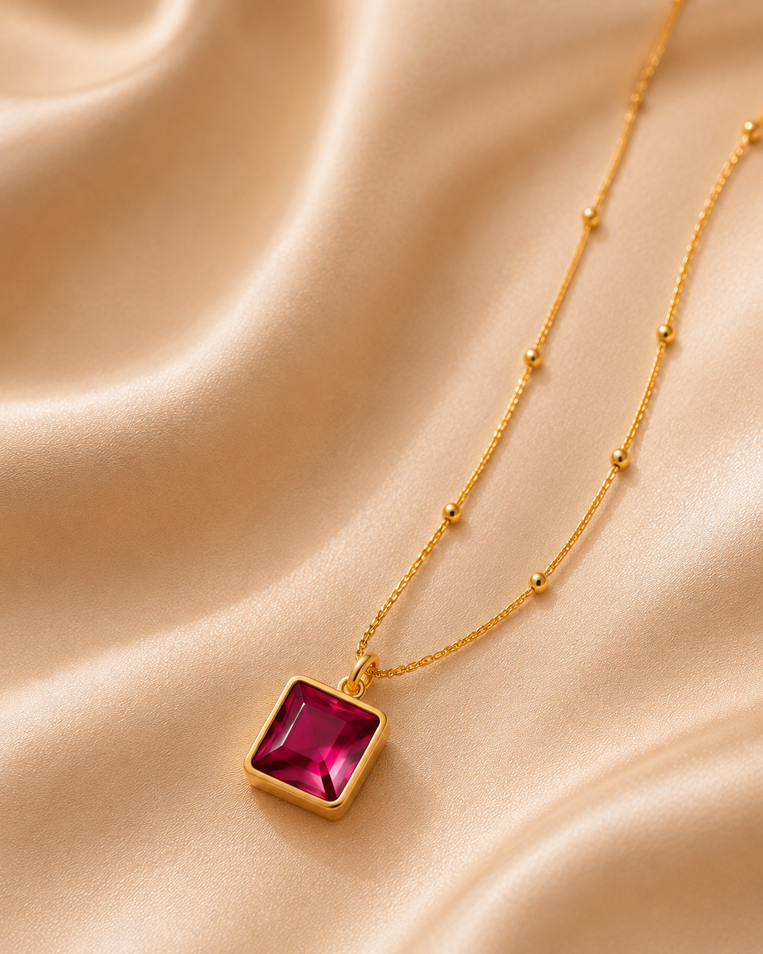 red stone pendant necklace