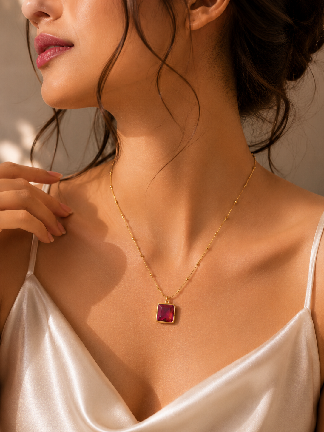 demi fine ruby necklace