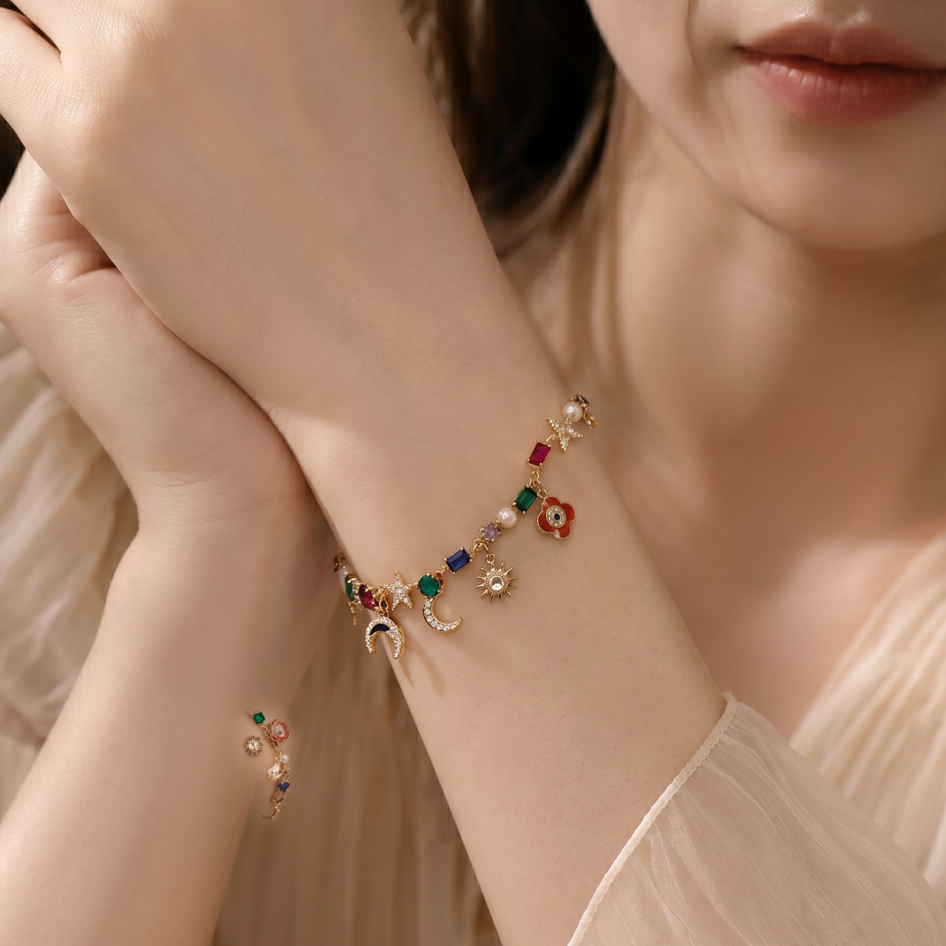 celestial evil eye bracelet