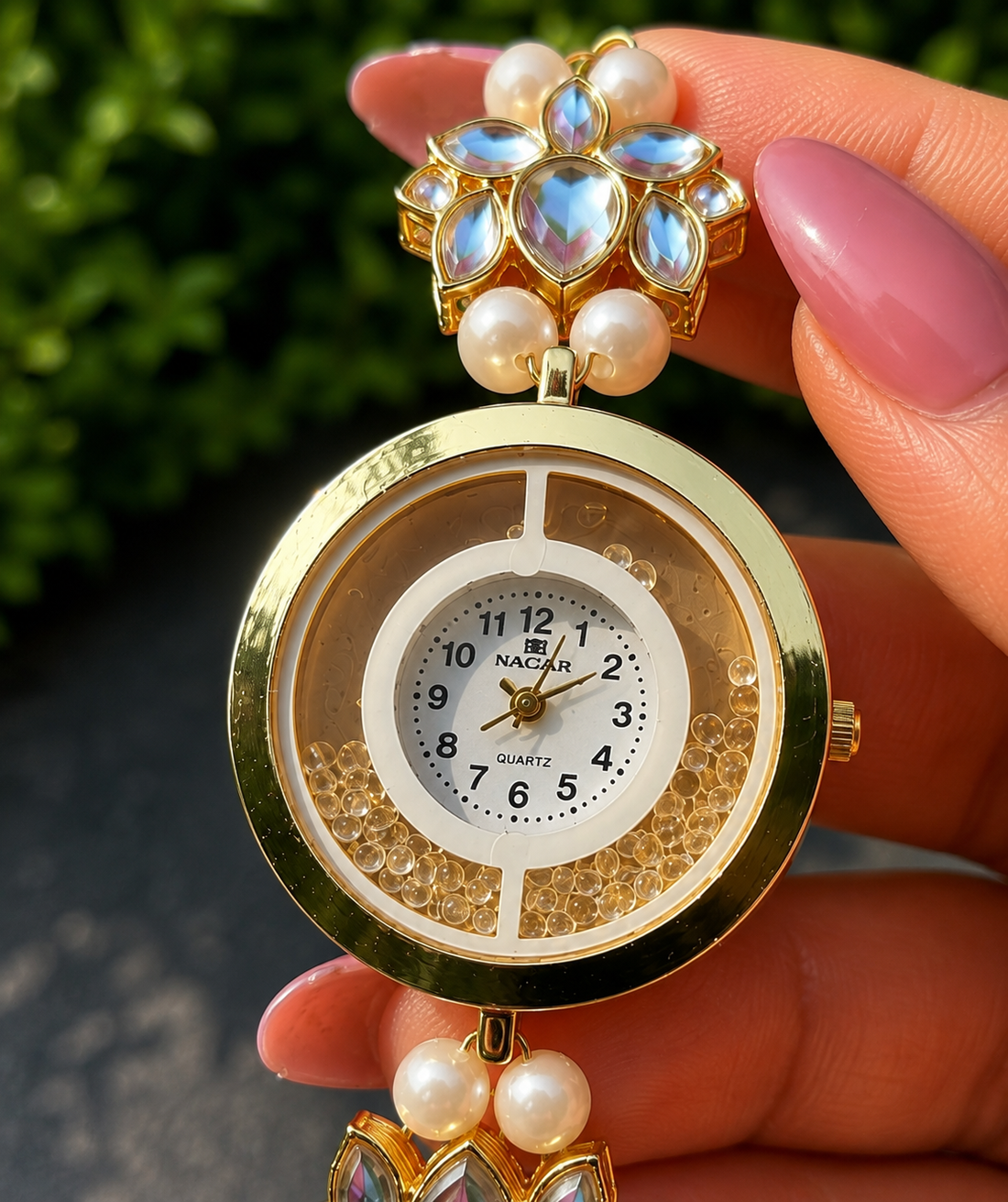 kundan bracelet watch women