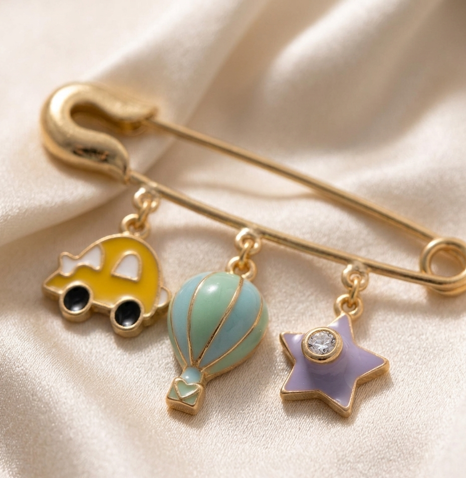 gold plated baby pin
