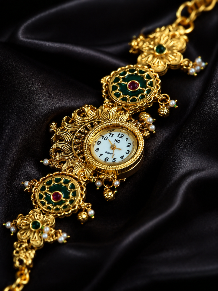 antique kundan watch india